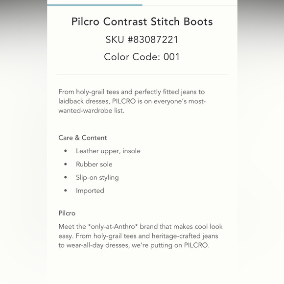 Anthropologie NWT Pilcro Contrast Stitch Boots size 7-7,5 (38). - Picture 4 of 9